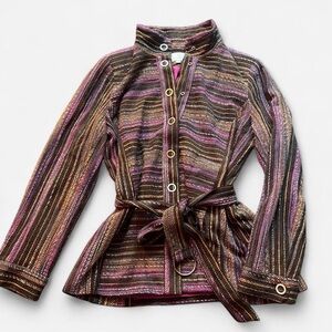 Etcetera Henry Tweed Boho Jacket Striped Coat